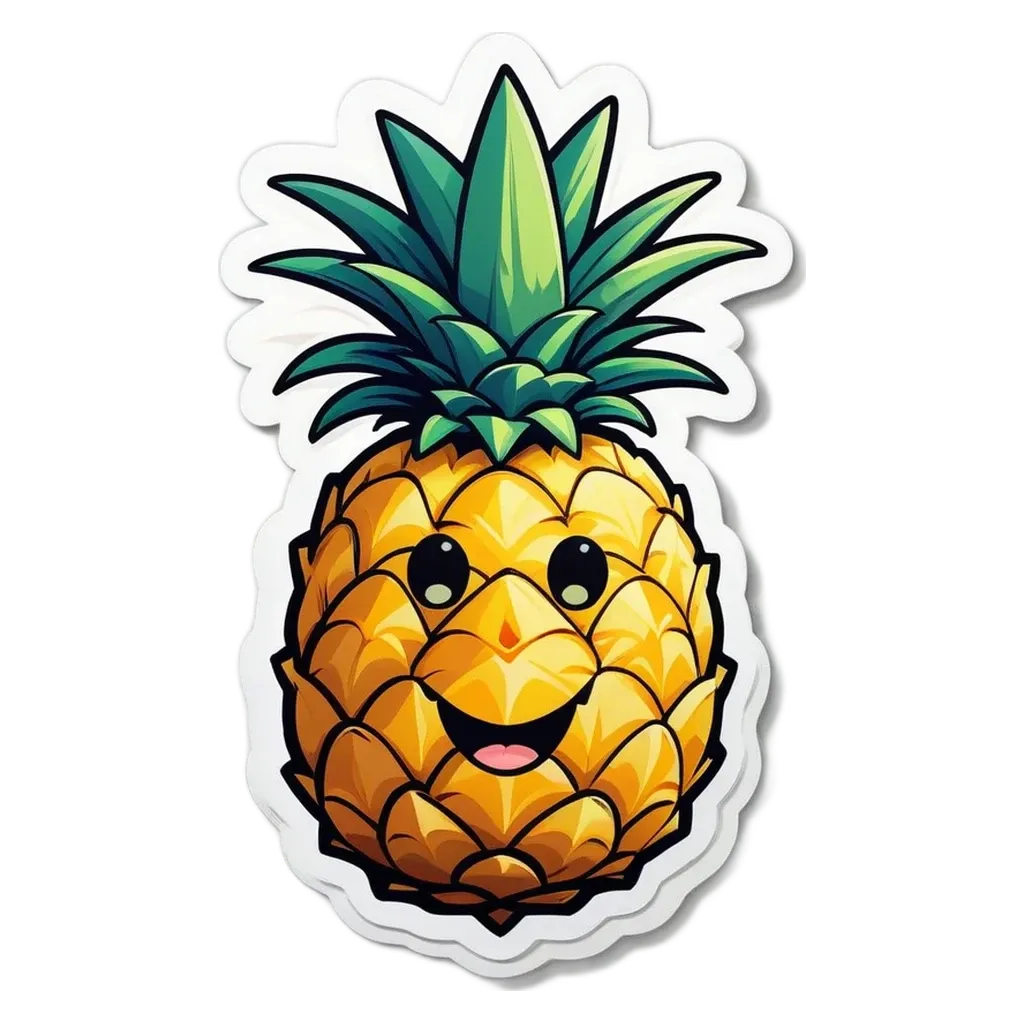 A pineapple that is on a black background.