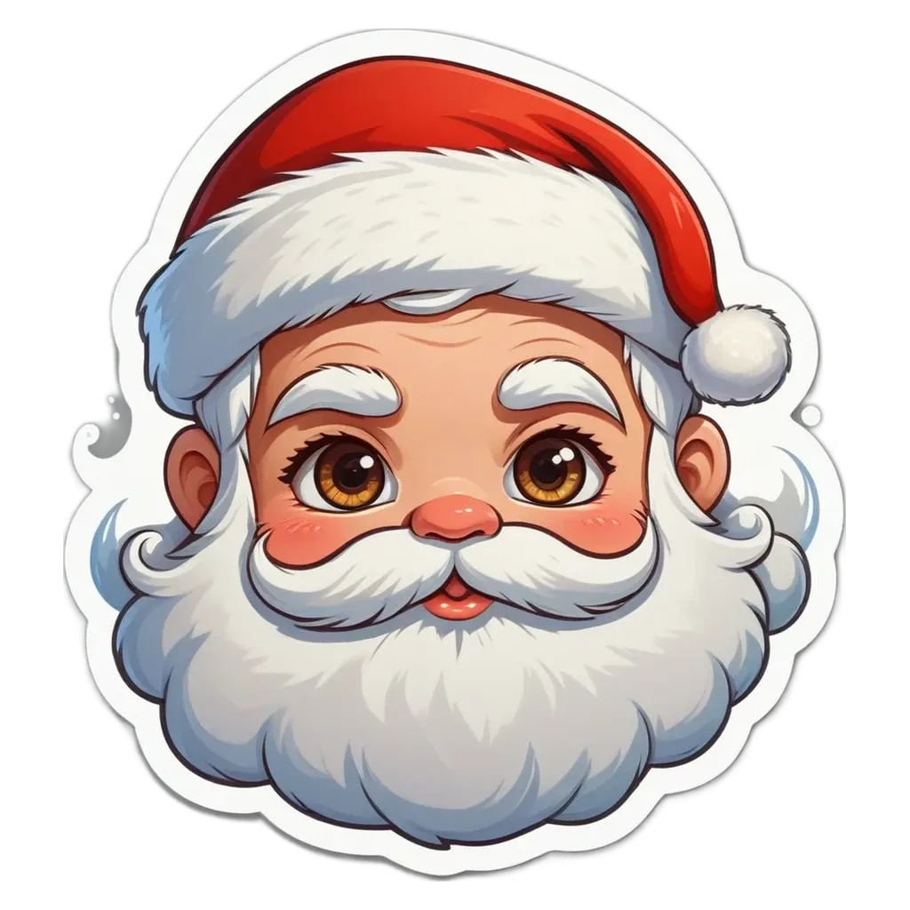 A Santa Claus face is drawn on a black background.