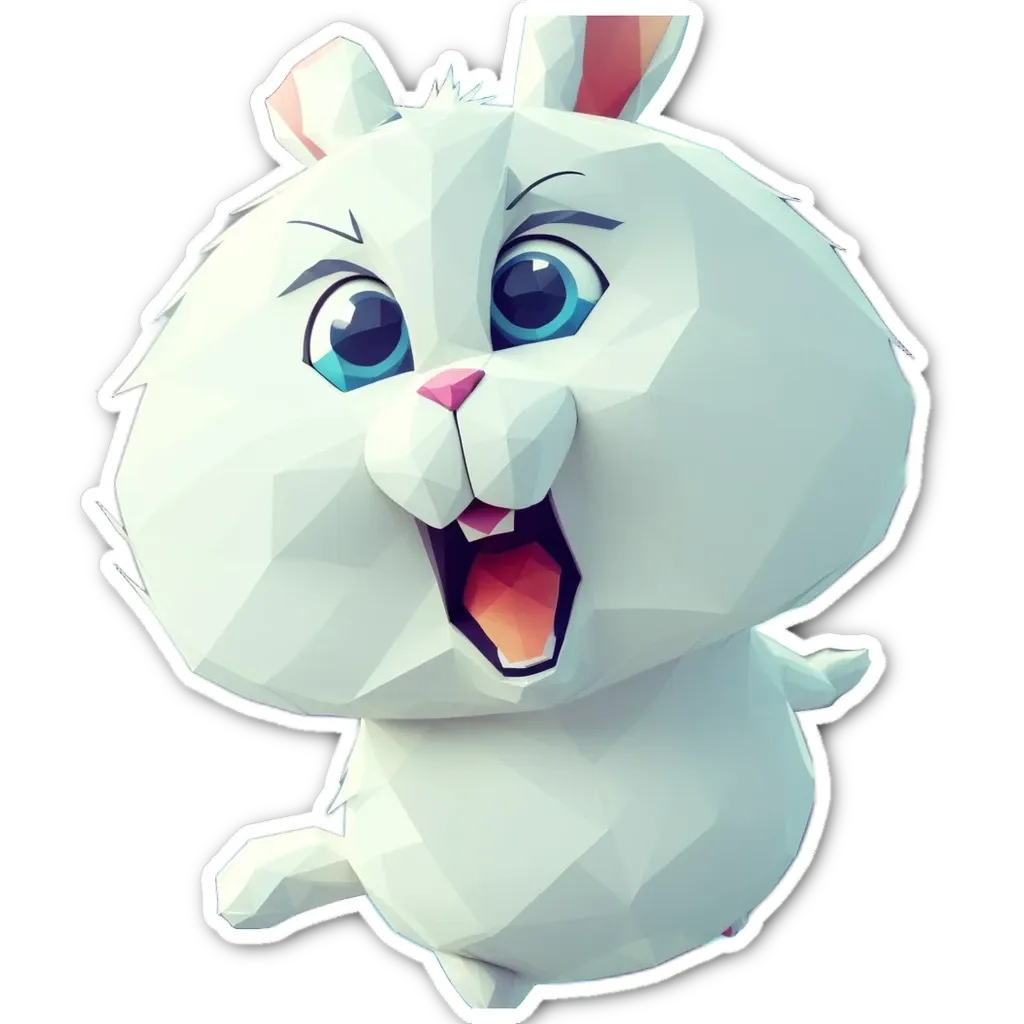 A bunny rabbit that is angry and yelling.