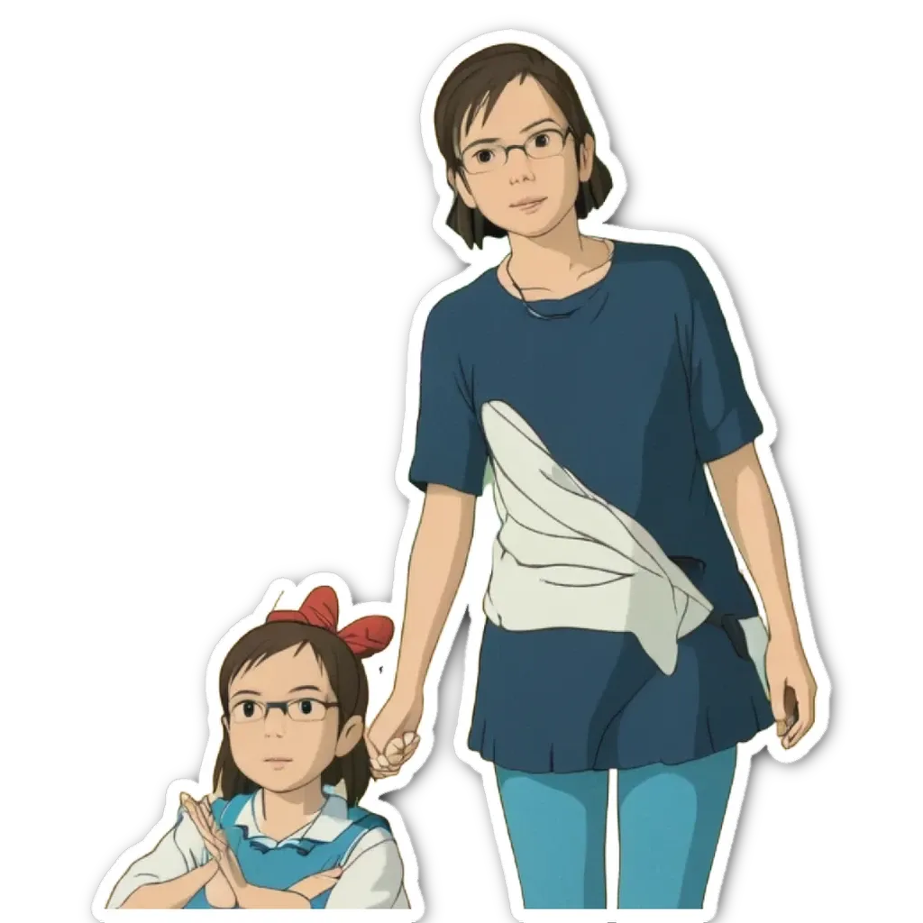 A girl with glasses is holding another girl.