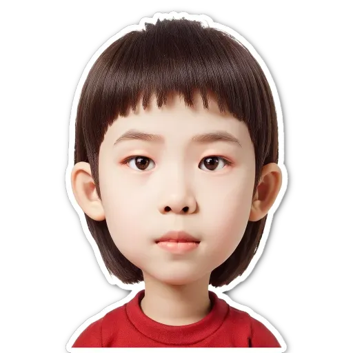 A red shirt with a boy's face on a black background.