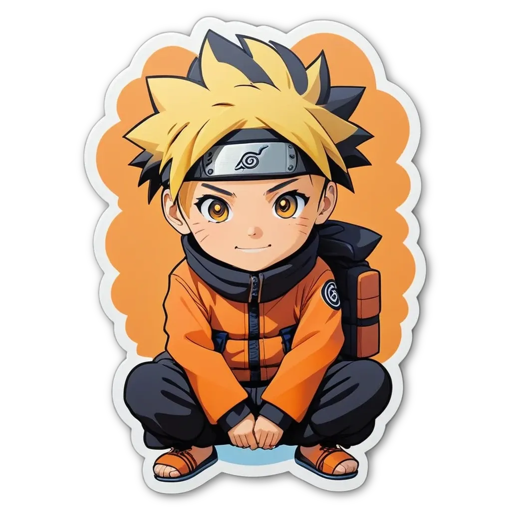 A cartoon drawing of a boy who looks like naruto.