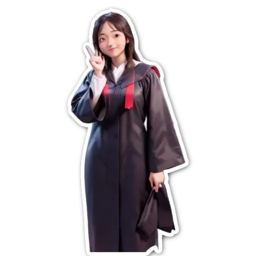 A girl wearing a tasseled graduation robe and a smile.