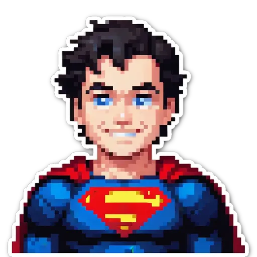 A superman sticker generated using pixeldesign.