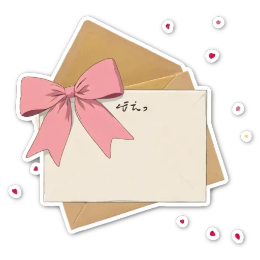 A card with a bow on it sits on top of some envelopes.