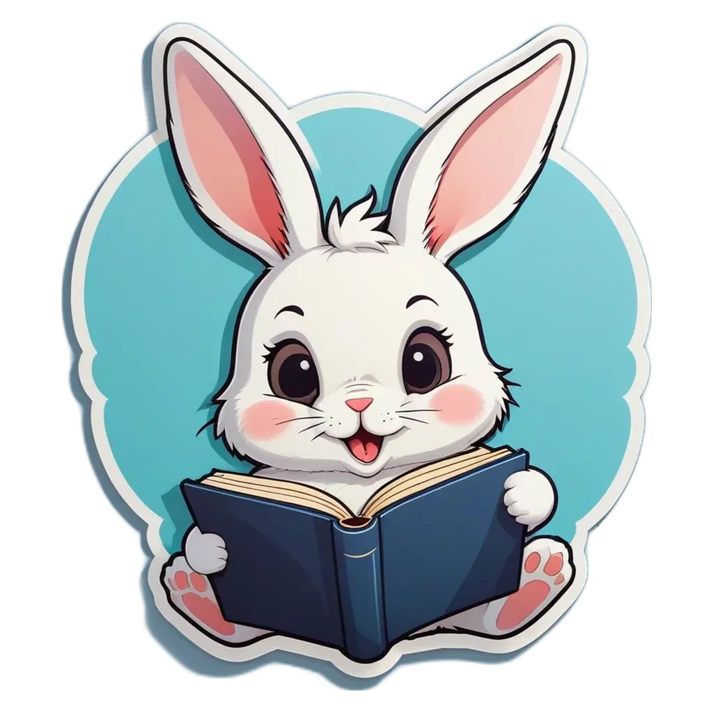 A rabbit reading a book.