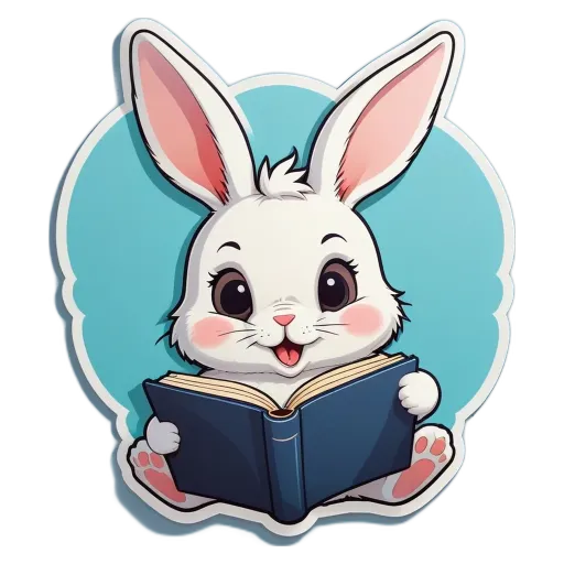 A rabbit reading a book.