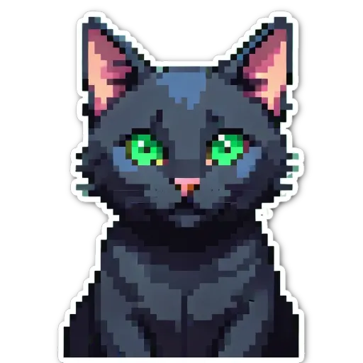 An image of a cat in pixel art.