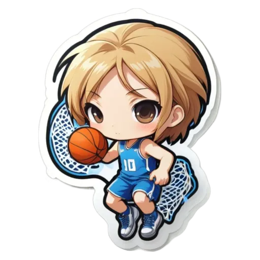 A girl playing basketball that is cute.