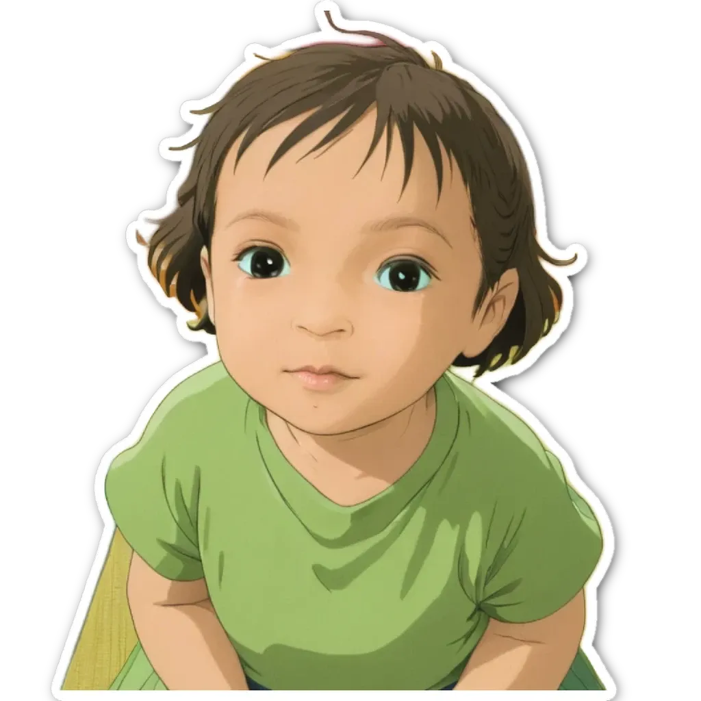 A cartoonish image of a small child.