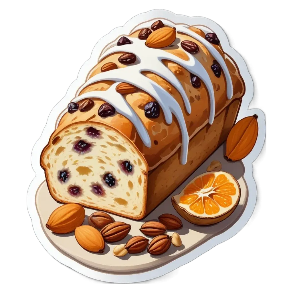 A loaf of bread with nuts on a plate.