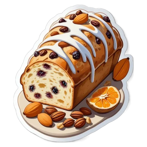 A loaf of bread with nuts on a plate.