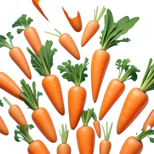 An image of many carrots with green tops on a blue background.