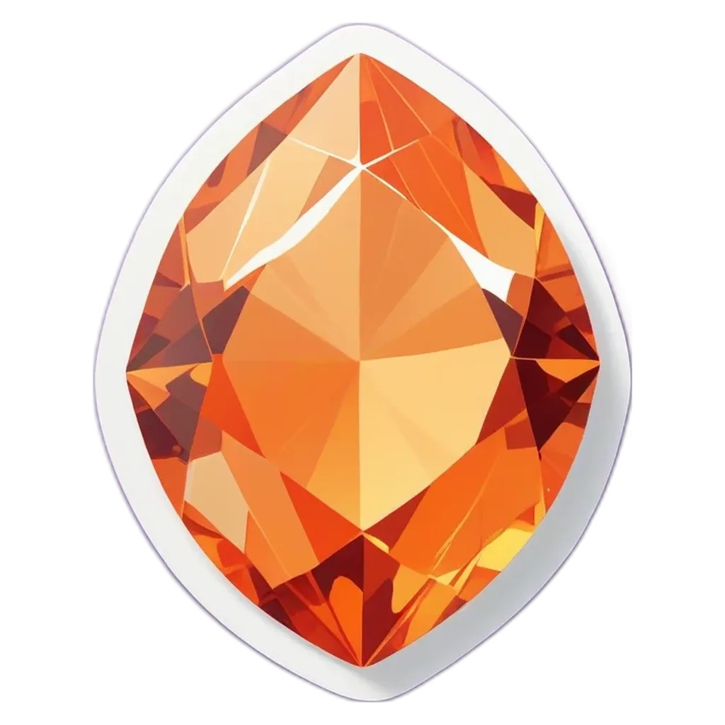 An orange diamond shape with white edges and a black background.