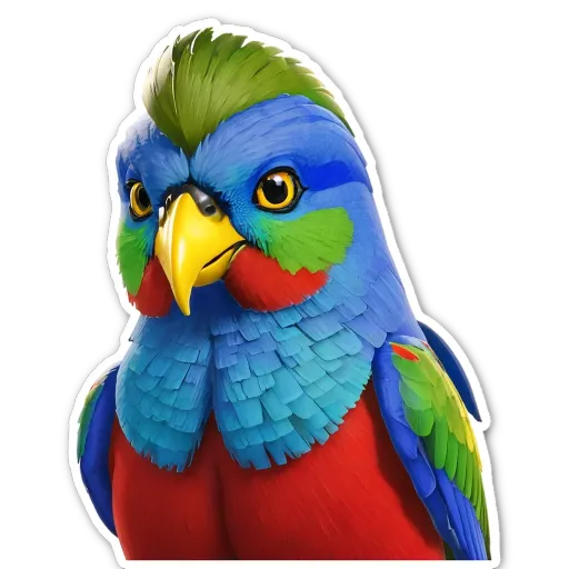 A colorful bird with a black background.