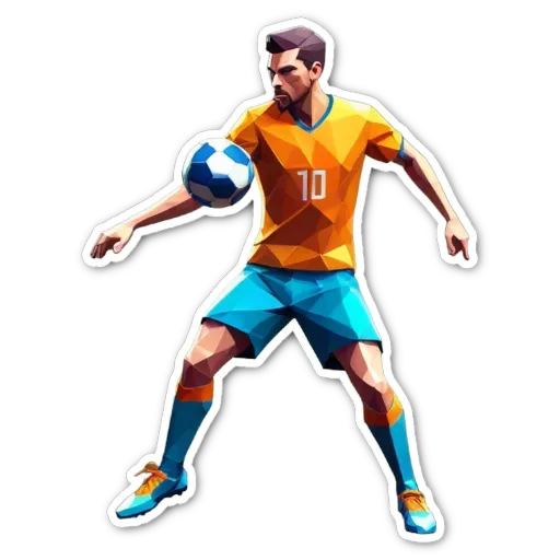 A soccer player is about to kick the ball.