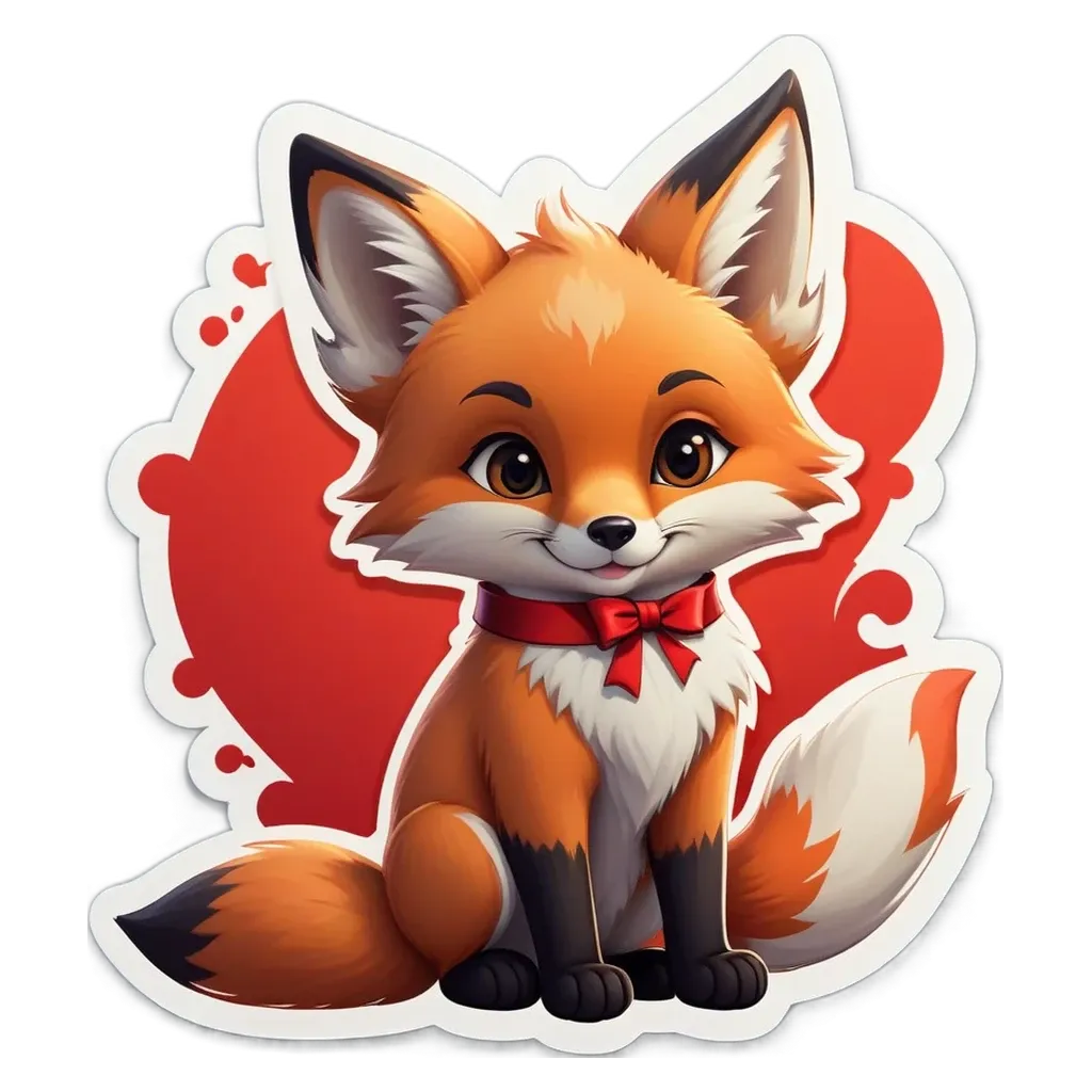 A cartoon image of a fox wearing a bow tie.