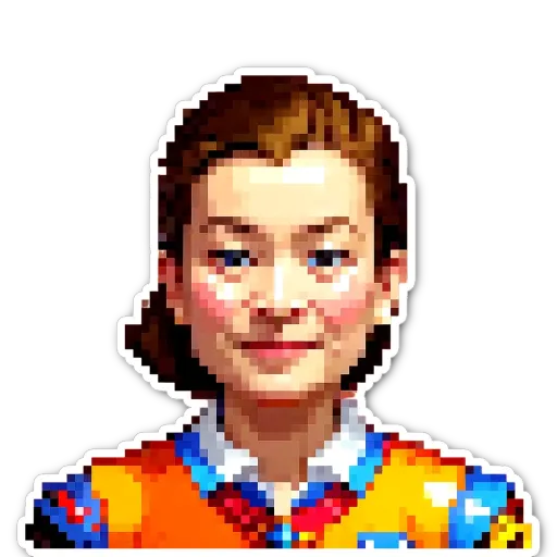 An image of a woman generated entirely out of pixelart.