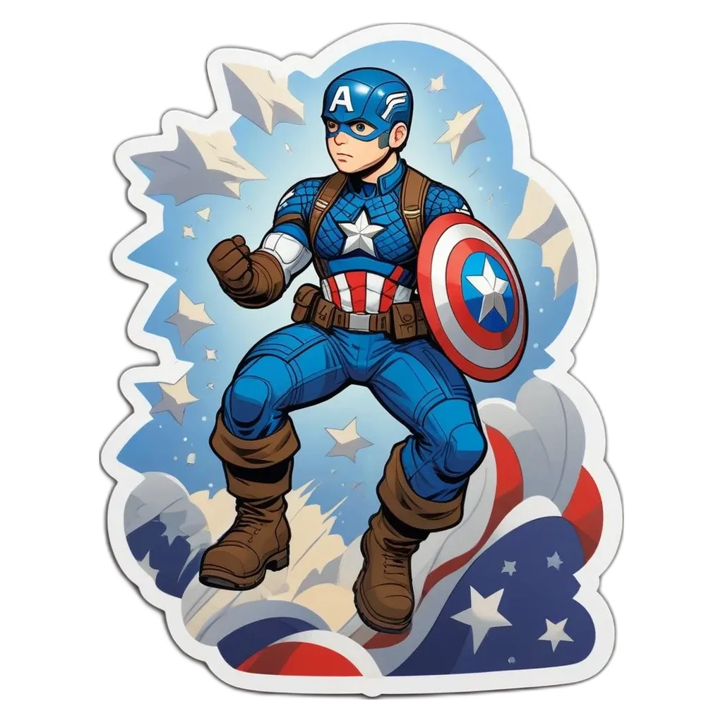 A cartoon drawing of captain america.