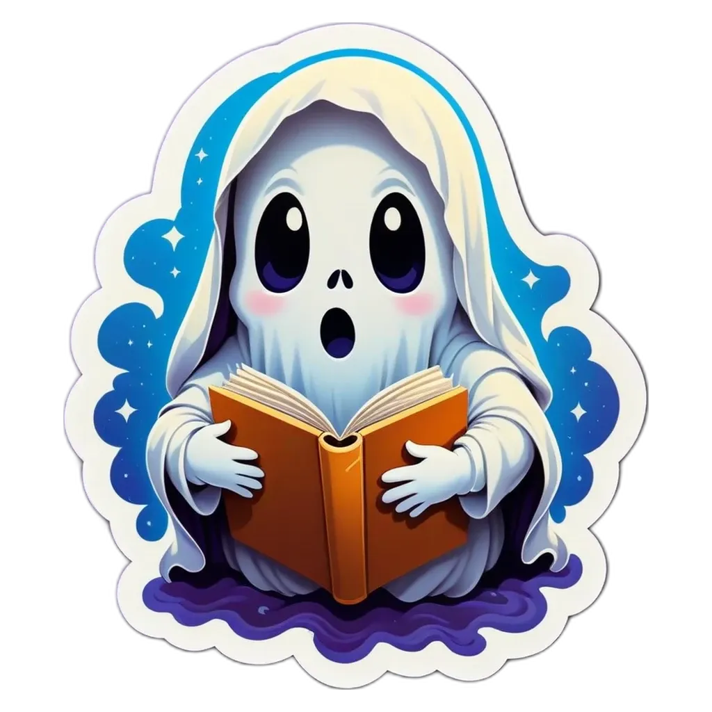 A ghost that is reading a book.