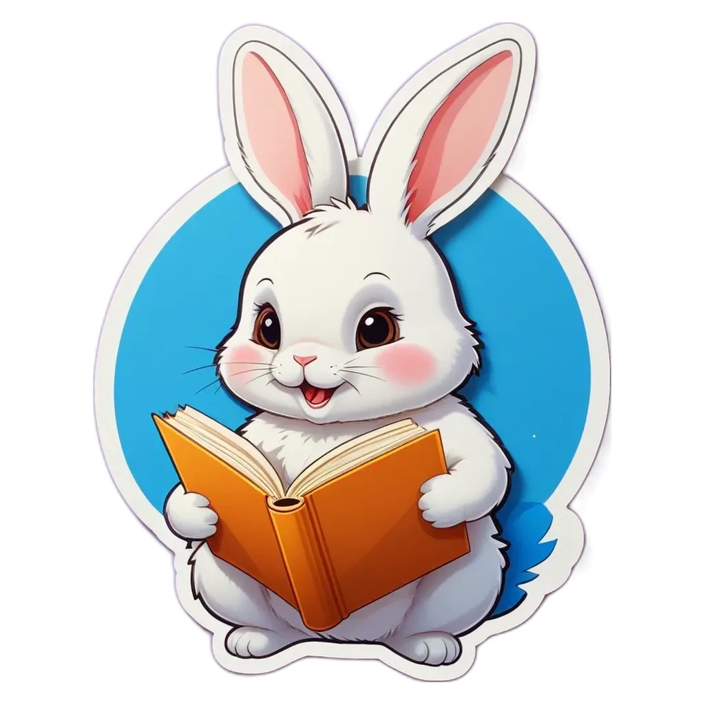 A rabbit reading a book.