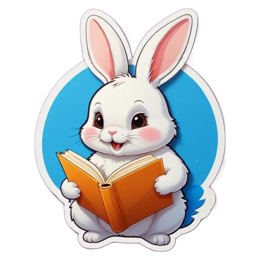 A rabbit reading a book.