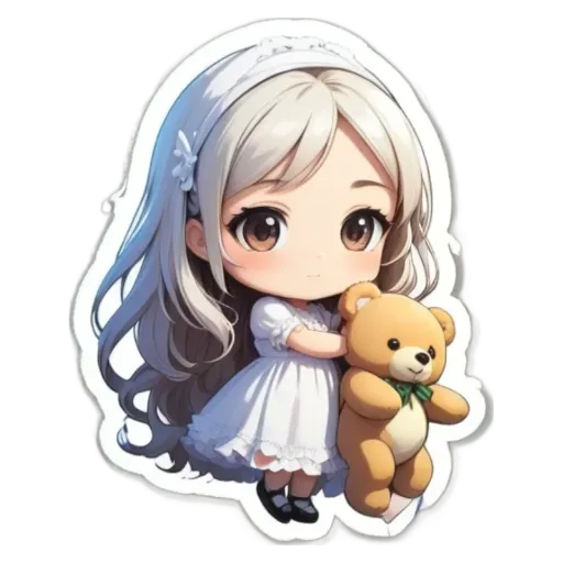 A girl holding a teddy bear.