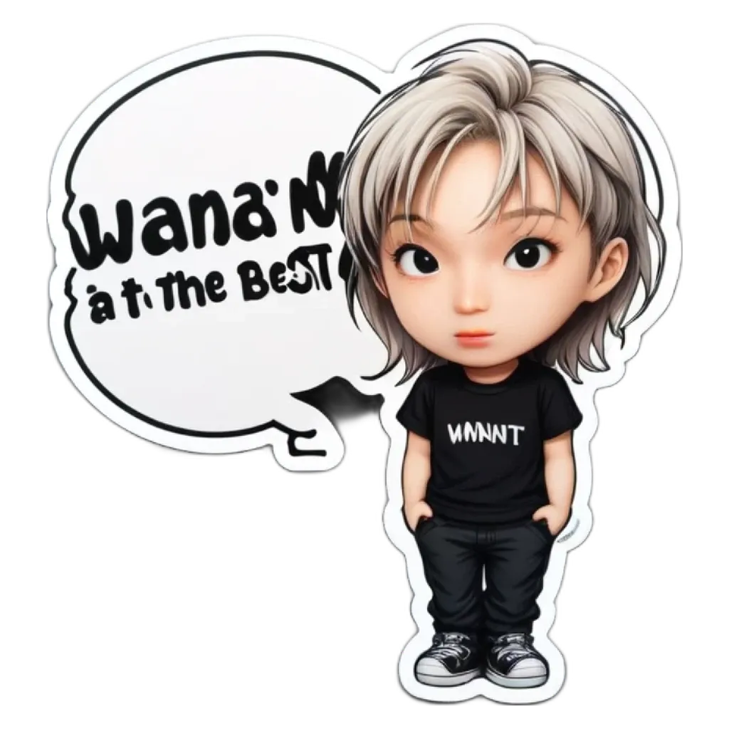 A girl with the words "wanna at the best" on her shirt.