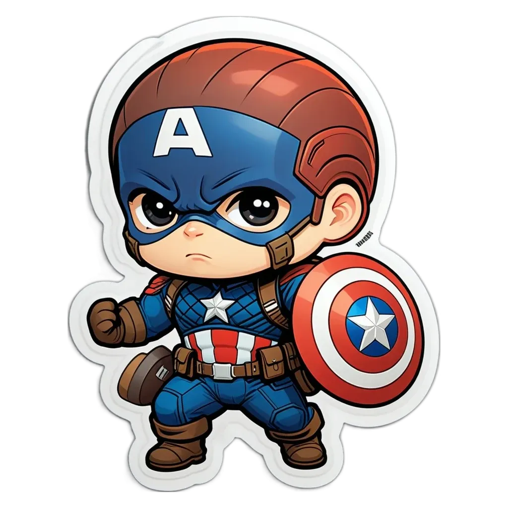 A child cartoon character called Captain America from the movie Marvel.