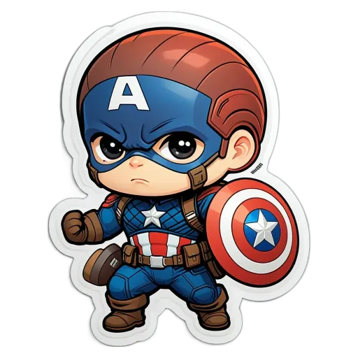 A child cartoon character called Captain America from the movie Marvel.