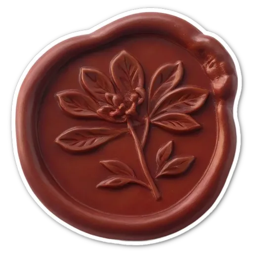 Flower stamp on a dark background.