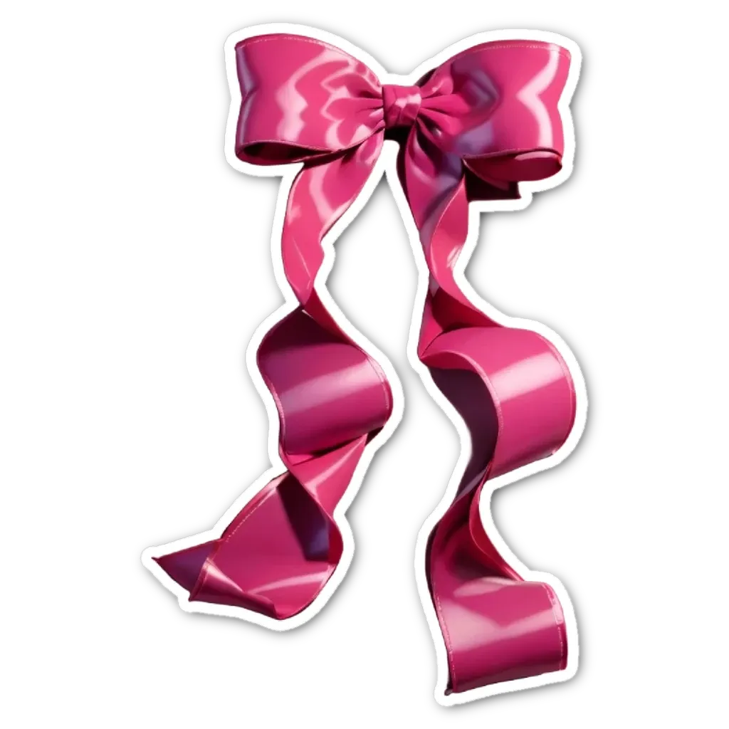 The bow is pink and it is on a black background.