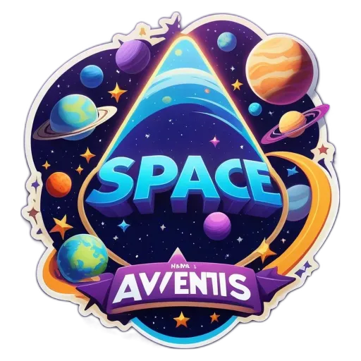 A logo that says space on it in colorful letters.