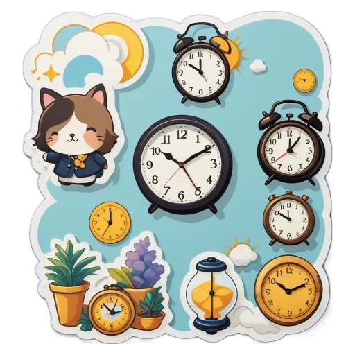 A collection of clocks of various types and sizes are displayed.