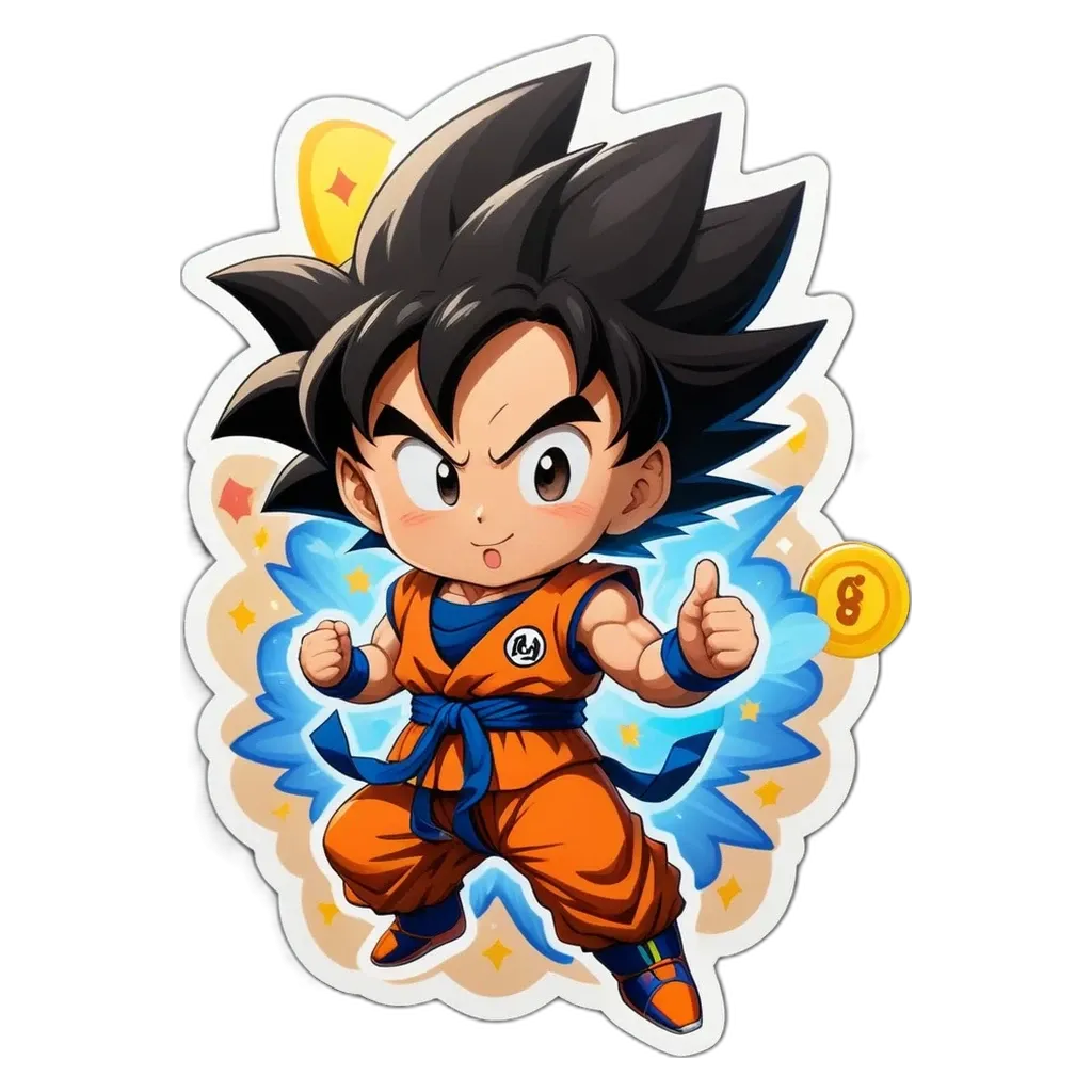 A cartoon image of a small child who is a dragon ball.