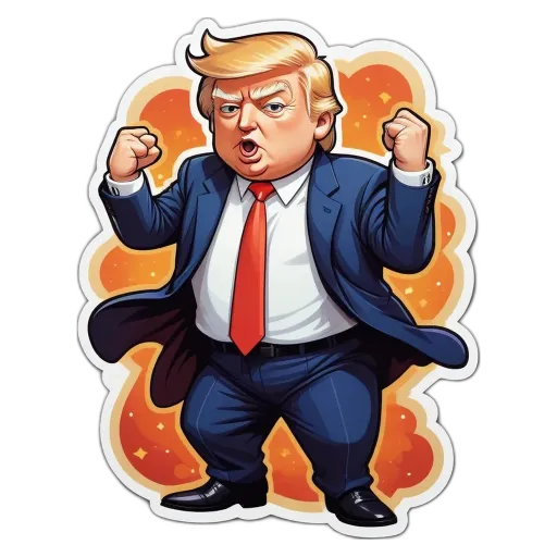 ADonald Trump sticker with a black background.