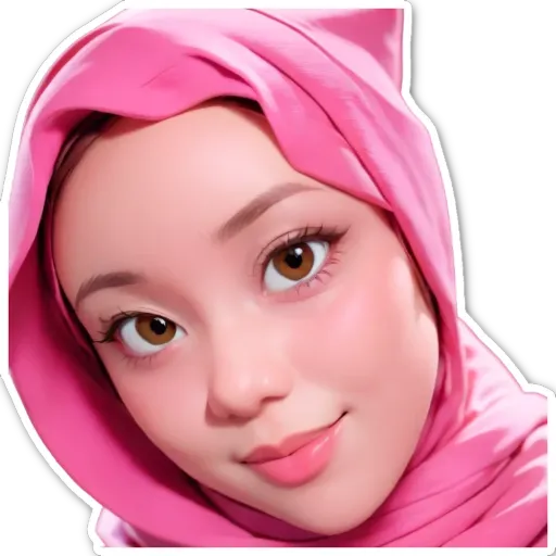 A girl wearing a pink scarf is smiling.