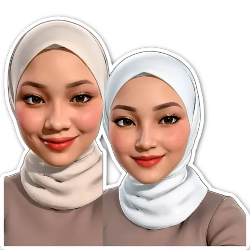 A picture of two women wearing head scarves.