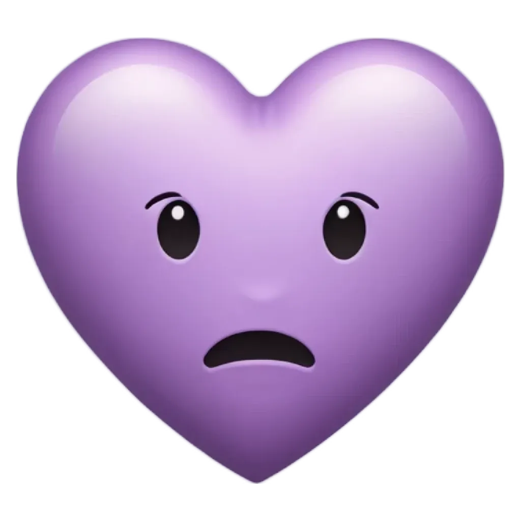 A heart emojis face on a black background.