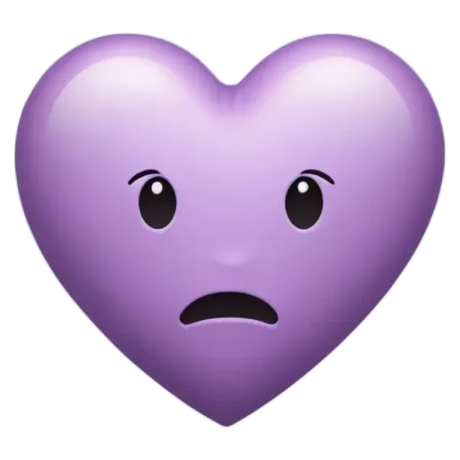 A heart emojis face on a black background.