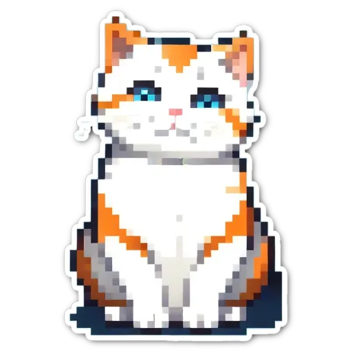 An orange and white cat is looking at the camera.