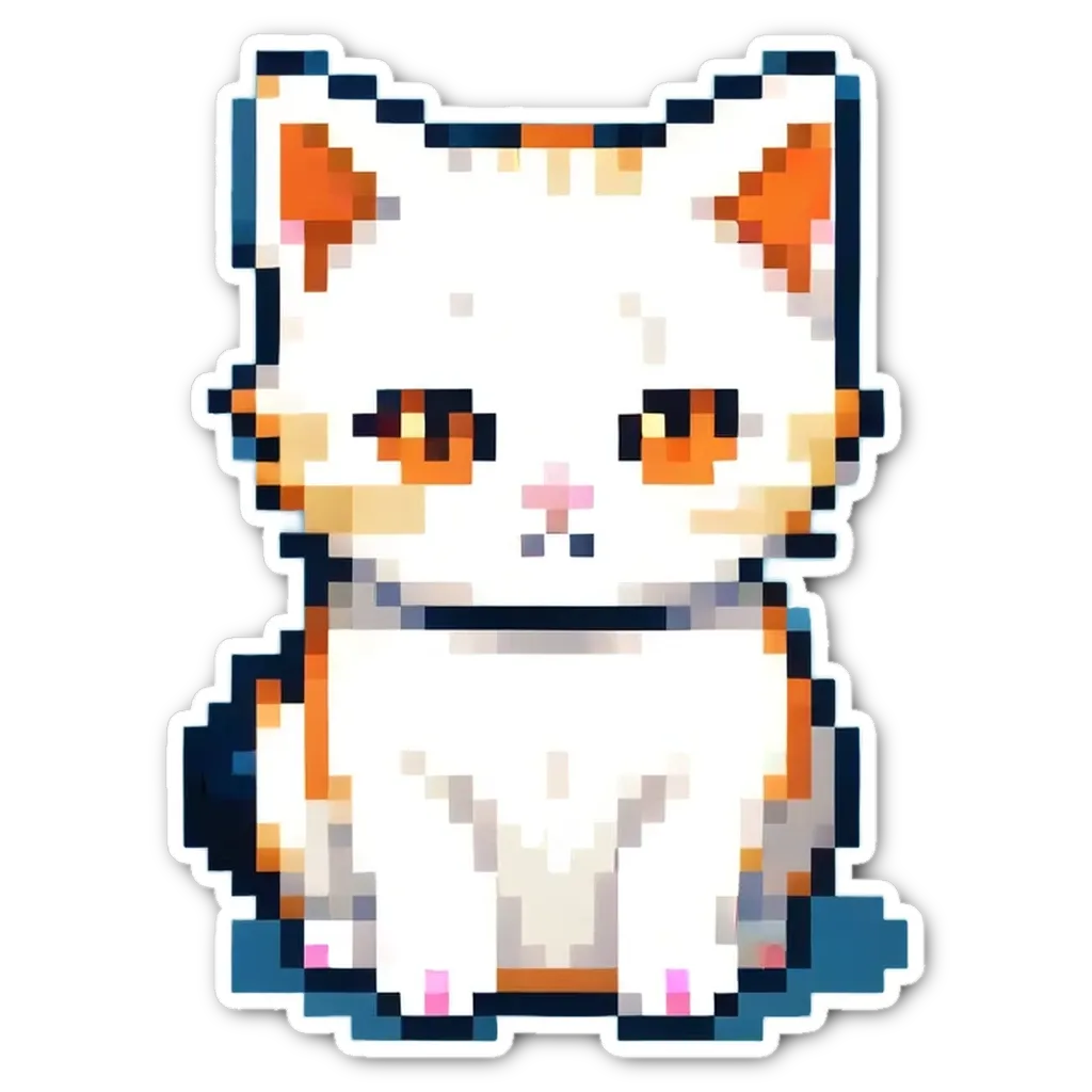 An image of a cat that is pixelated.