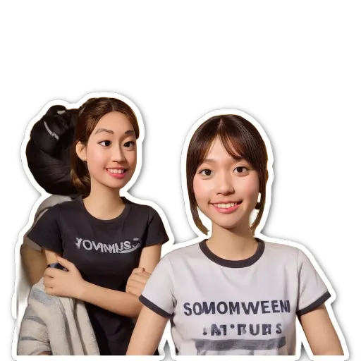 Two girls wearing black and white shirts that say survival.