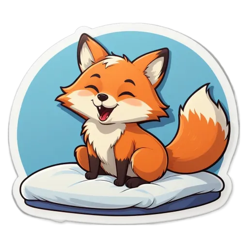 A cartoon image of a fox with a big smile.