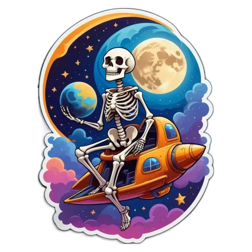 A skeleton holding the world on his back in space.